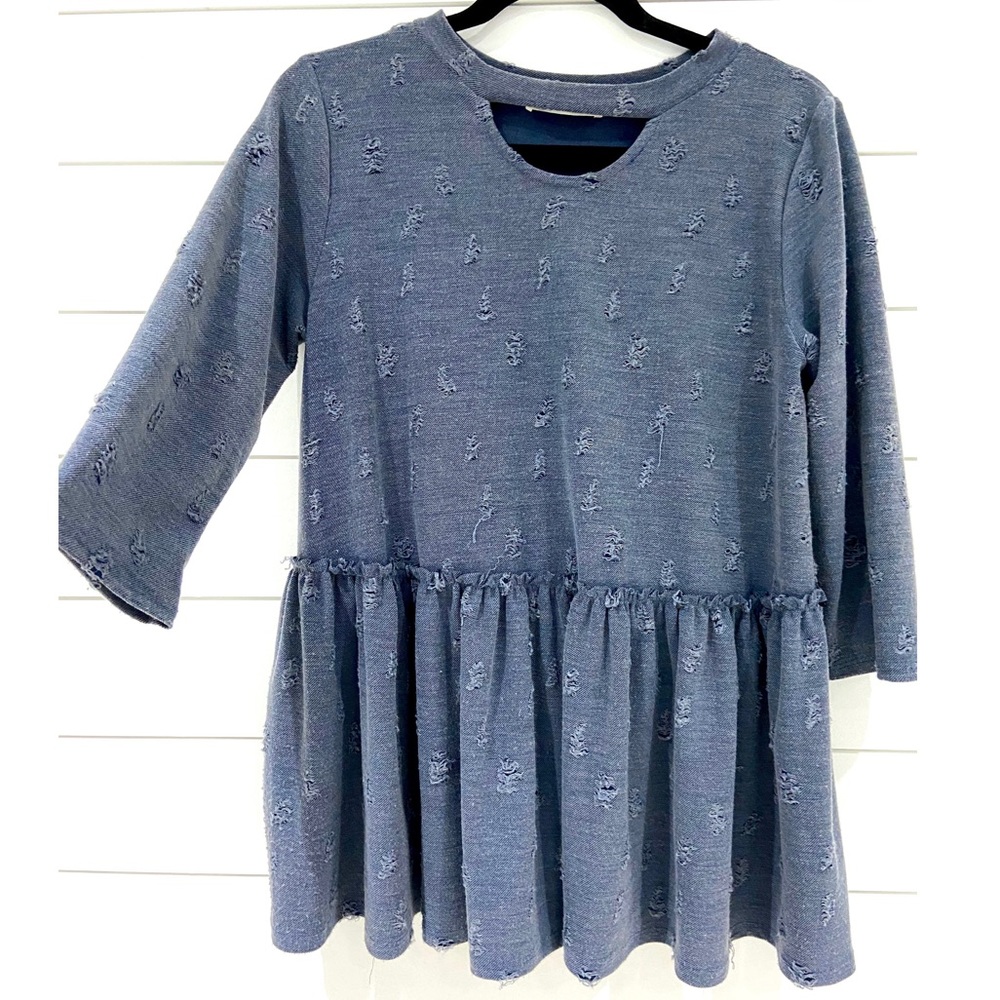 3/4 sleeve peplum boutique blouse